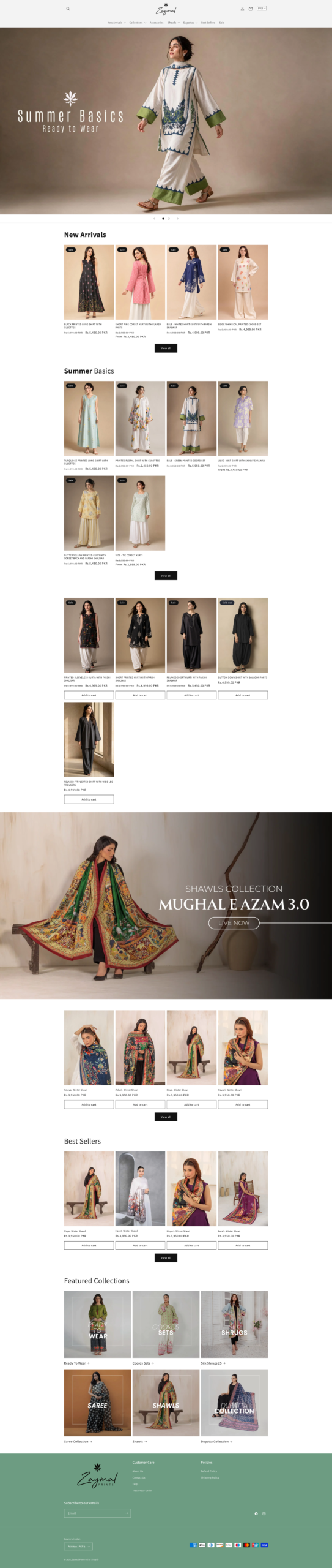 Zaymal ecommerce website